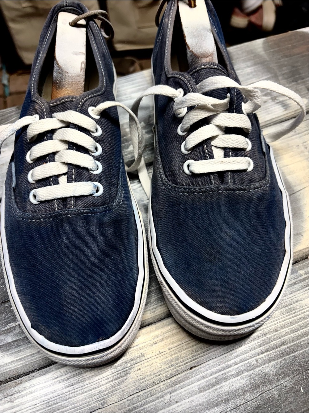 Men's Vans Casual Canvas Lace-Up Sneakers - Navy 12